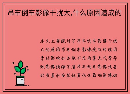 吊车倒车影像干扰大,什么原因造成的